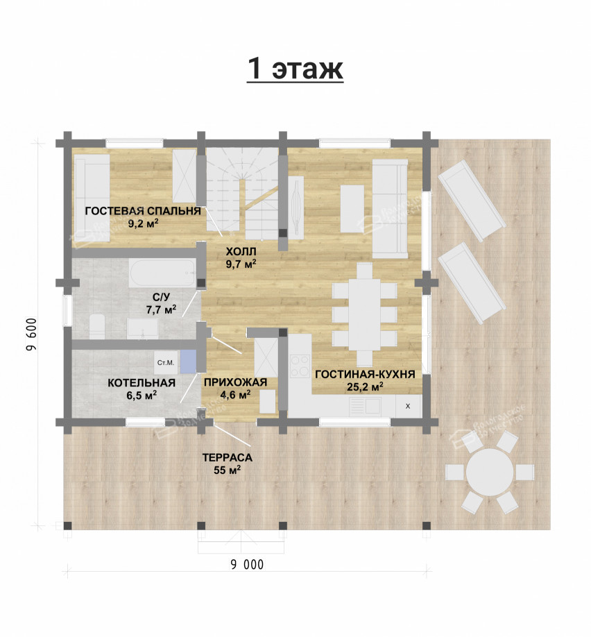 Дом из клееного бруса VZ-392 